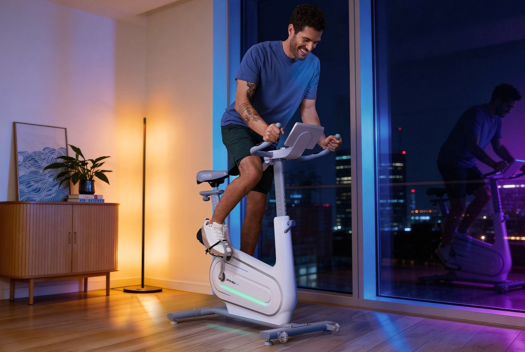 Bicicletă Fitness Electromagnetică Spokey ZEN – 32 Niveluri, Bluetooth, LED - expert - sport.ro