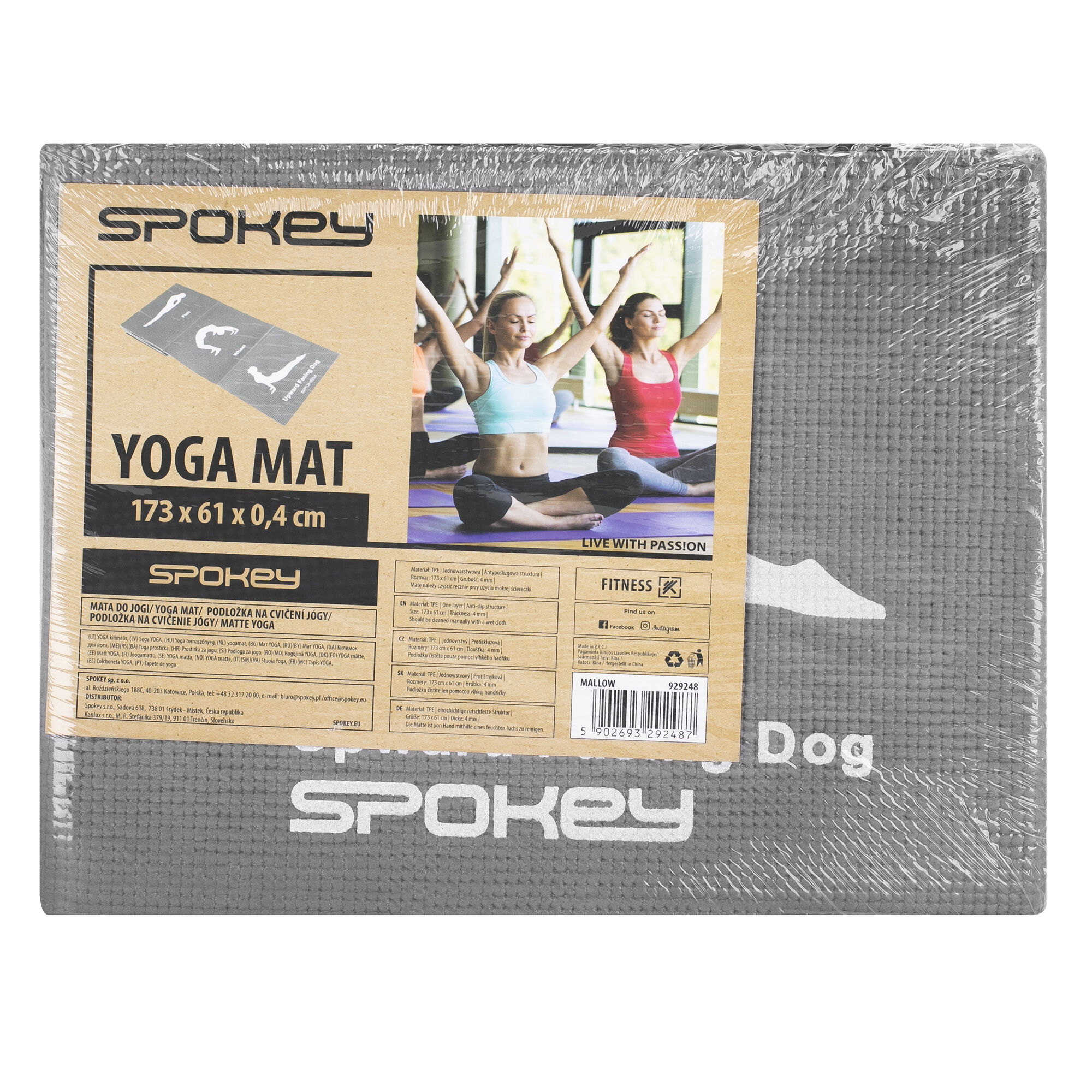 Covoras pentru Yoga, Spokey Mallow, pliabil, 173x61x0.4 cm
