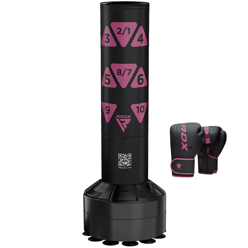 Sac de box RDX Kt Ronin 1,2 m pentru copii, negru, cu mănuși pentru antrenament