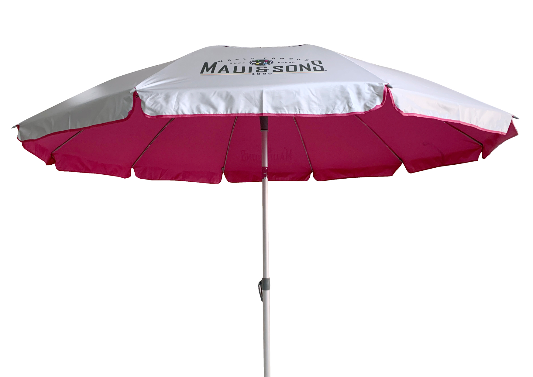 Umbrela plaja Maui & Sons XL 220 cm, protectie UPF50+, rabatabila, husa inclusa, Roz
